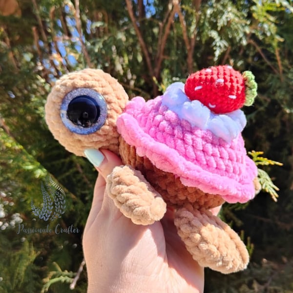 Crochet Turtle Pattern- Cupcake Turtle- Crochet Birthday Turtle- PDF pattern