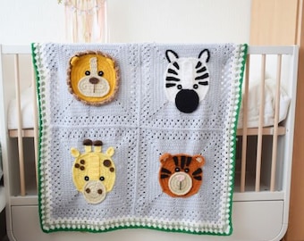 Crochet pattern- Mix and match baby blanket pattern- Jungle baby blanket pattern- Instant PDF download pattern-crochet pattern