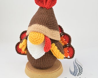 Crochet Gnome Pattern- Thanksgiving gnome- Turkey gnome crochet pattern