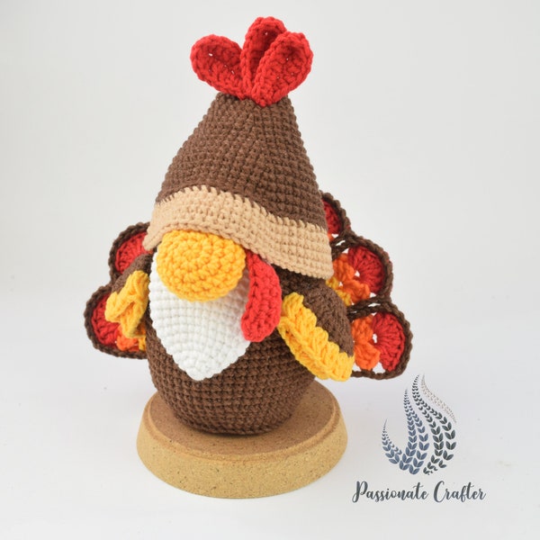 Crochet Gnome Pattern- Thanksgiving gnome- Turkey gnome crochet pattern