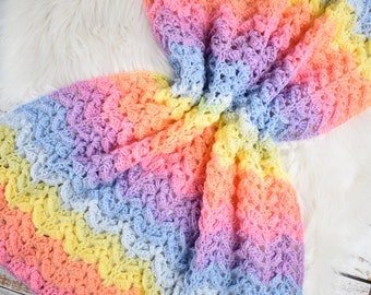 Crochet easy blanket pattern. Baby blanket, afghan, throw.