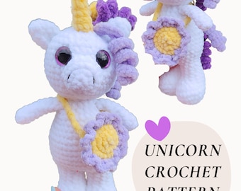 Low Sew Crochet Unicorn Pattern- Easy crochet amigurumi unicorn- PDF pattern