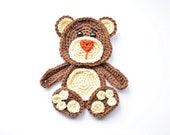 Bear applique crochet pattern, baby blanket with bears, INSTANT DOWNLOAD PDF pattern
