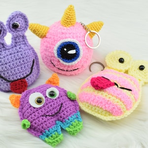 Halloween pocket monsters keychains crochet pdf pattern INSTANT DOWNLOAD PATTERN funny, spooky monsters amigurumi image 2