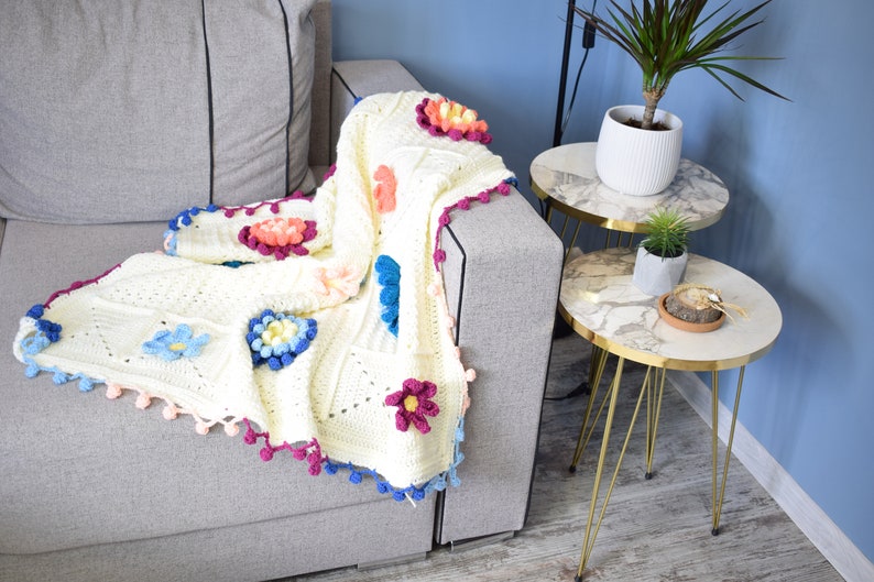 Crochet blanket Blossom spring blanket PDF pattern image 2