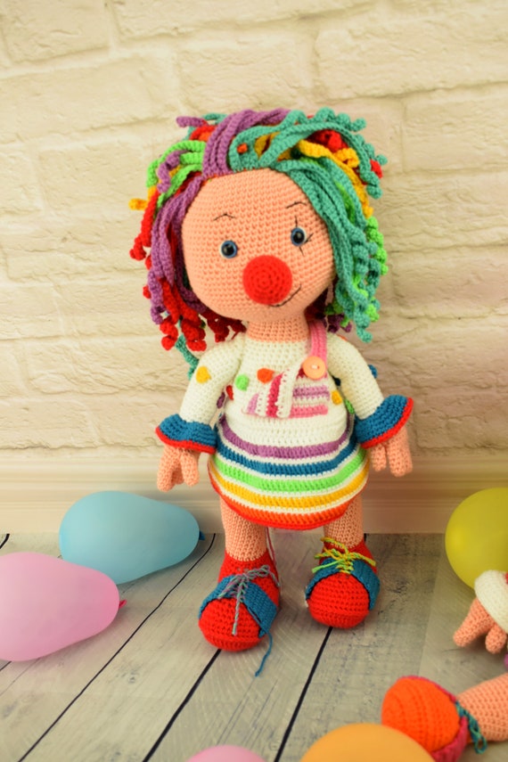 crochet clown doll
