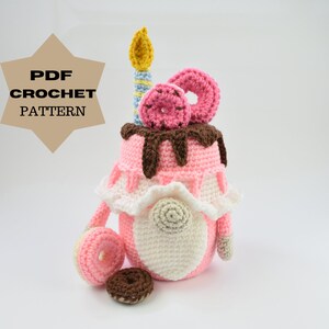 Crochet pattern- birthday gnome pattern- cake gnome pattern- donut gnome pattern- instant PDF download