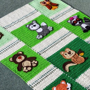 Crochet pattern Crochet Woodland blanket Crochet woodland animals Crochet baby blanket pattern INSTANT DOWNLOAD image 8