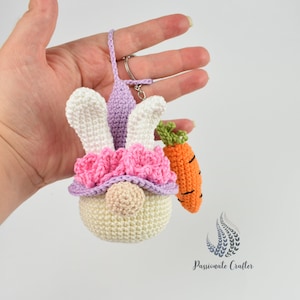 Mini Easter Gnome Pattern- Crochet Carrot Gnome- Crochet Easter Bunny Gnome