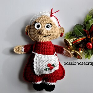 Mrs.Santa Claus and Mr.Santa Claus ragdoll crochet pattern pdf instant download, Christmas Santa Claus doll and granny Santa Claus image 4
