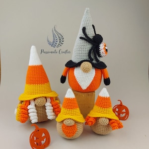 Halloween gnome bundle- Witch gnome, Spider gnome and Mini crochet gnomes
