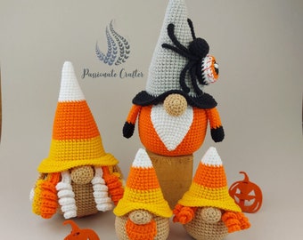 Halloween gnome bundle- Witch gnome, Spider gnome and Mini crochet gnomes