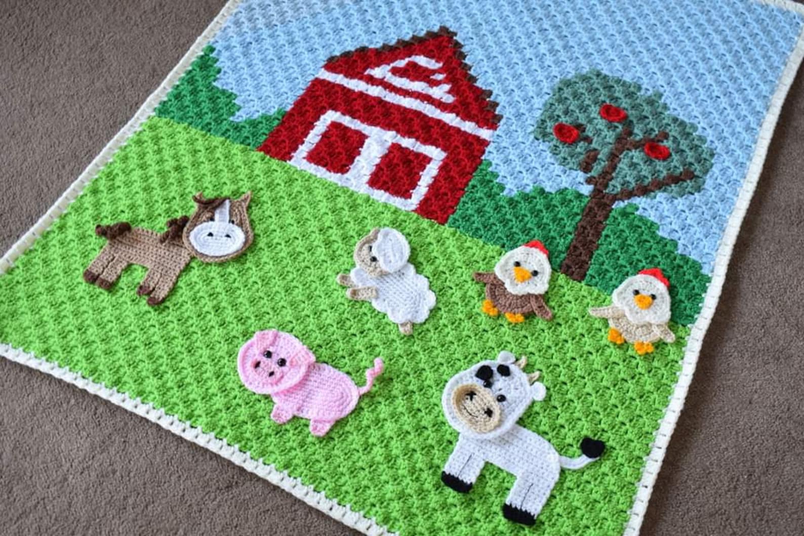 Crochet Pattern Farmhouse Blanket Crochet Countryside Etsy