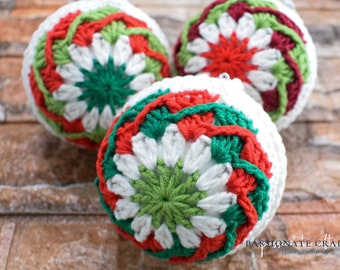 Crochet pattern- Christmas Bauble Ornament- Crochet Christmas ornament pattern PDF