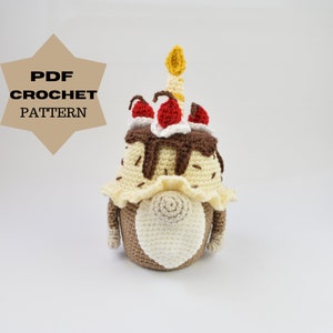 Crochet pattern- crochet birthday gnome pattern- cake gnome pattern- instant PDF download pattern