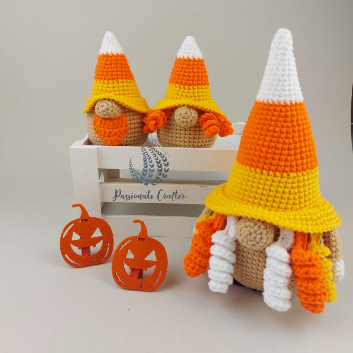 Crochet Mini Halloween Gnome Pattern- Candy Corn Gnome Pattern- Fall ...
