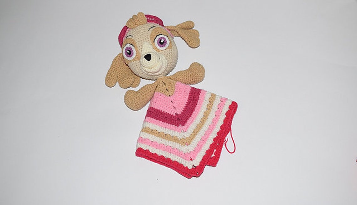 Crochet Paw Patrol Skye lovey safety blanket PDF pattern Etsy