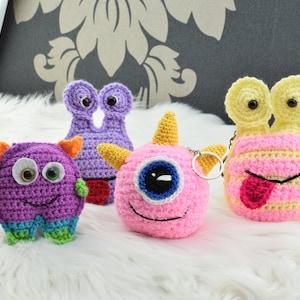 Halloween pocket monsters keychains crochet pdf pattern INSTANT DOWNLOAD PATTERN funny, spooky monsters amigurumi image 3