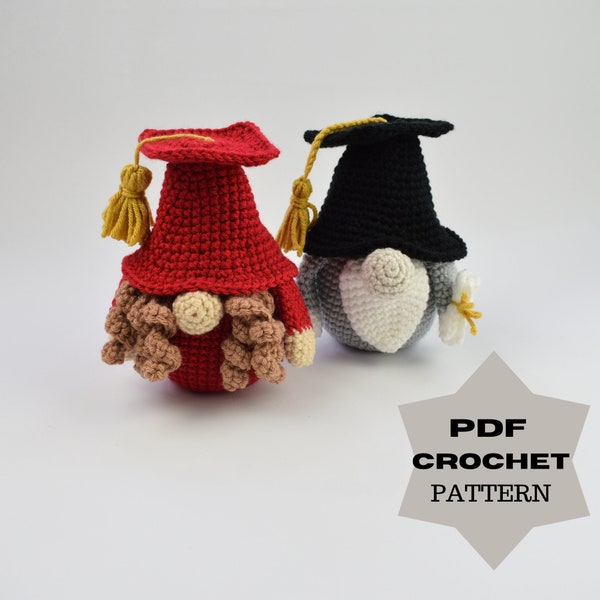 Graduation gnome pattern- crochet gnome- graduation gift- Crochet pattern PDF- Gnome bundle pattern