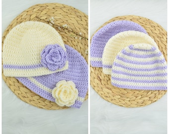 Crochet pattern- Crochet basic beanie pattern- Unisex crochet hat pattern- 7 sizes included- INSTANT DOWNLOAD PDF