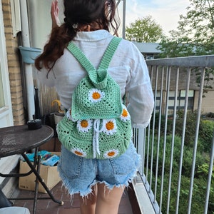 Modèle PDF de sac à dos marguerite au crochet, sac marguerite.