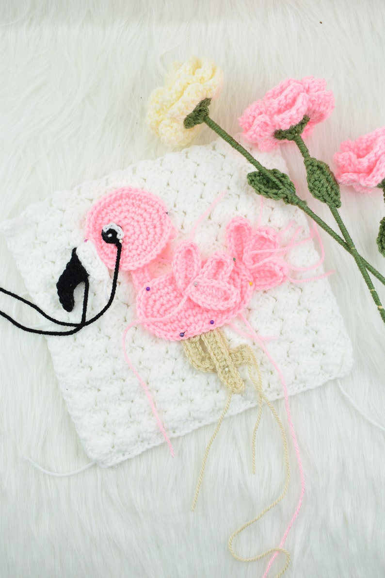 Crochet pattern Crochet flamingo applique flamingo applique pattern for blankets pdf pattern image 4