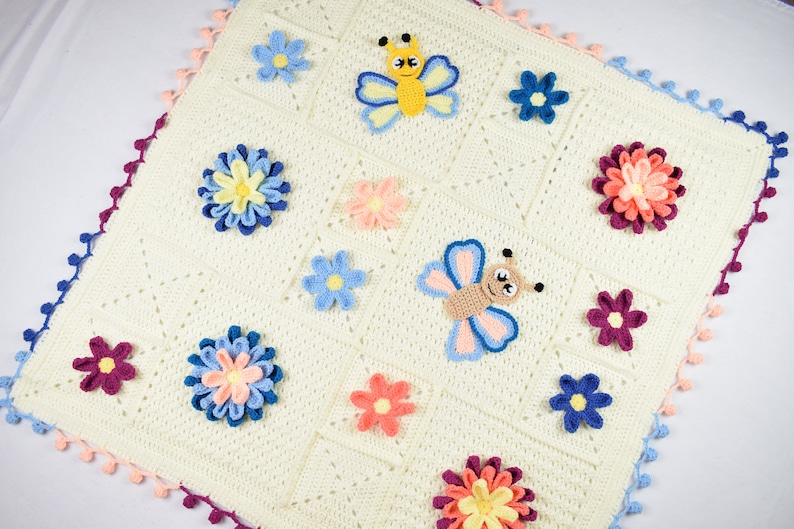 Crochet blanket Blossom spring blanket PDF pattern image 6