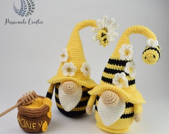 Bumble bee gnome crochet pattern- Honeybee gnome pattern- Crochet gnome bundles