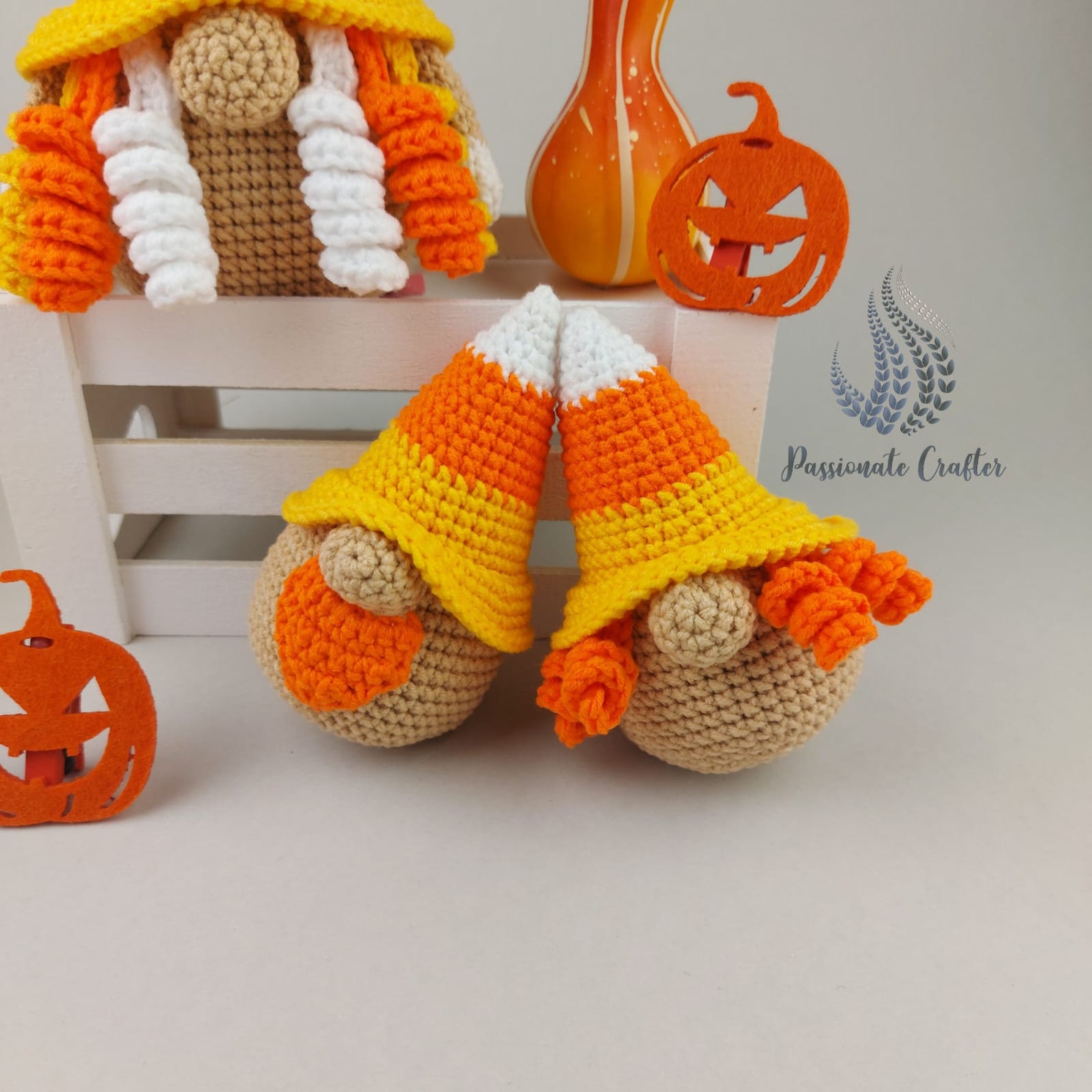 Crochet Mini Halloween Gnome Pattern- Candy Corn Gnome Pattern- Fall ...
