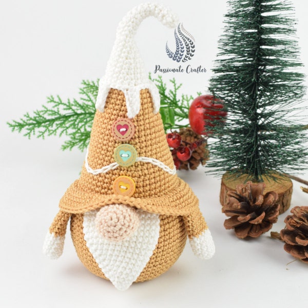 Crochet Christmas Gnome Pattern- Gingerman gnome pattern- Christmas decorations- Crochet pattern