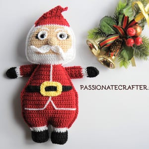 Mrs.Santa Claus and Mr.Santa Claus ragdoll crochet pattern pdf instant download, Christmas Santa Claus doll and granny Santa Claus image 3