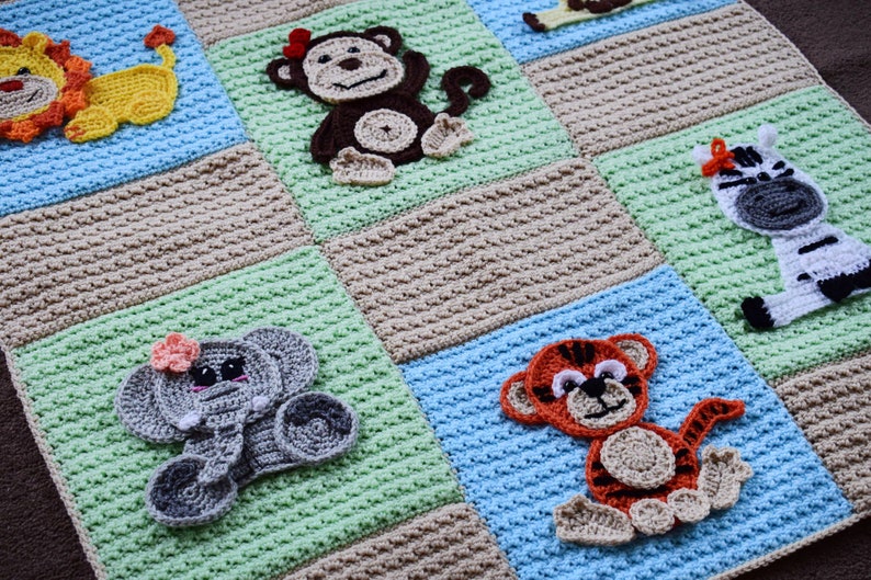 Crochet Pattern Crochet Baby Blanket Pattern Jungle Animal Etsy