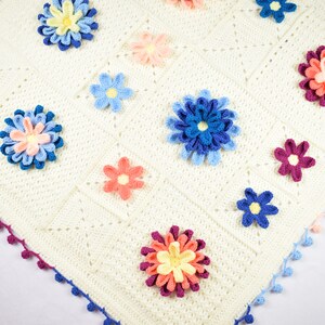 Crochet blanket Blossom spring blanket PDF pattern image 5