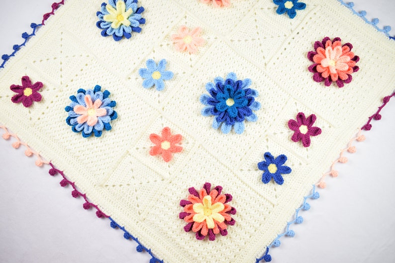 Crochet blanket Blossom spring blanket PDF pattern image 5