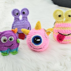 Halloween pocket monsters keychains crochet pdf pattern INSTANT DOWNLOAD PATTERN funny, spooky monsters amigurumi image 5