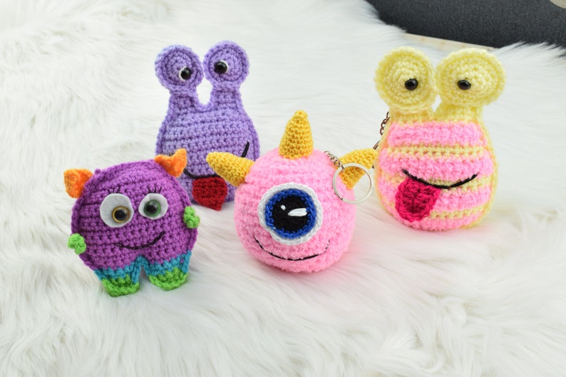 Halloween pocket monsters keychains crochet pdf pattern INSTANT DOWNLOAD PATTERN funny, spooky monsters amigurumi image 5