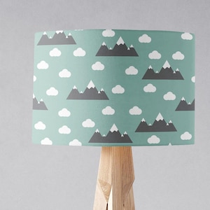 Green lampshade, Green nursery decor, Green bedroom decor, Clouds nursery, Scandi nursery, Gender neutral nursery, Unisex nursery decor