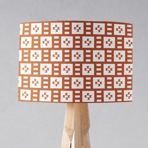 Brown Lampshade, Geometric Lamp Shades, Brown Bedside Lampshades, Geometric Office Lamp, Drum Table Lamp, Handmade Ceiling Light Shade