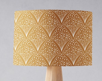 Gold with White Contemporary Design Lampshade, Ceiling Light Shade or Table Lamp Shade, Gold Lampshade, Gold Floor Lamp Shade