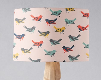 Pink birds lampshade, Pink lampshade, Bird light shade, Birds home decor, Pink nursery lamp, Floor lampshade, Pink table lamp shade