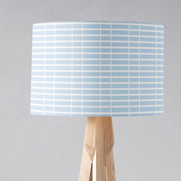 Blue light shade, Blue white nursery, Boys Lamp shade, Ceiling lamp shade, Blue bedroom, Pastel home decor, Table lamp shade, Drum lampshade