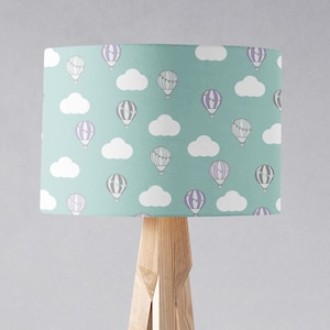 Green Hot air balloon lamp shade, Hot air balloon nursery, Nursery table lamp, Mint bedroom, Nursery decor, Green lampshade, Light shade