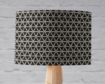 Black lampshade, Black home decor, Statement lampshade, Black geometric, Geometric lamp, 40cm lampshade, Ceiling light shade, Light shade