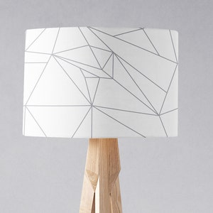 White and Grey Modern Lampshade for Table Lamp, Ceiling Light Shade or Floor Lamp, 20cm, 30cm or 40cm Retro Lamp Shade Grey decor