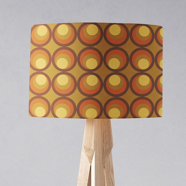 Retro lampshade, 1970s decor, Brown lampshade, Orange lamp shade, Statement lampshade, Handmade light shade, Ceiling lampshade, retro decor