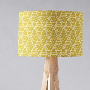 Yellow Lampshade, Christmas Gift, Table Lampshade, Ceiling Lampshade, Lamp shade, Drum Lampshade, Ceiling Light, Mid Century, Lampshade