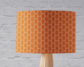 Burnt Orange Geometric Lampshade Handmade in UK, 15cm to 40cm Rust Ceiling Light Shade, Table Lamp or Floor Lampshade