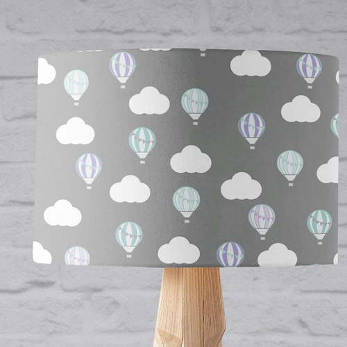 Grey Hot Air Balloon Lamp Shade Hot Air Balloons Nursery Etsy UK