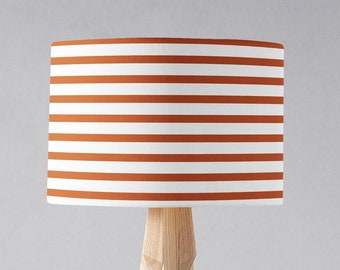 Orange and White Geometric Striped Lampshade, Striped Orange Lamp Shade for Table Lamp Shade, Ceiling Light Shade or Floor Lampshade