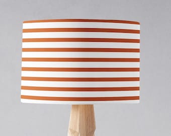 Orange and White Geometric Striped Lampshade, Striped Orange Lamp Shade for Table Lamp Shade, Ceiling Light Shade or Floor Lampshade